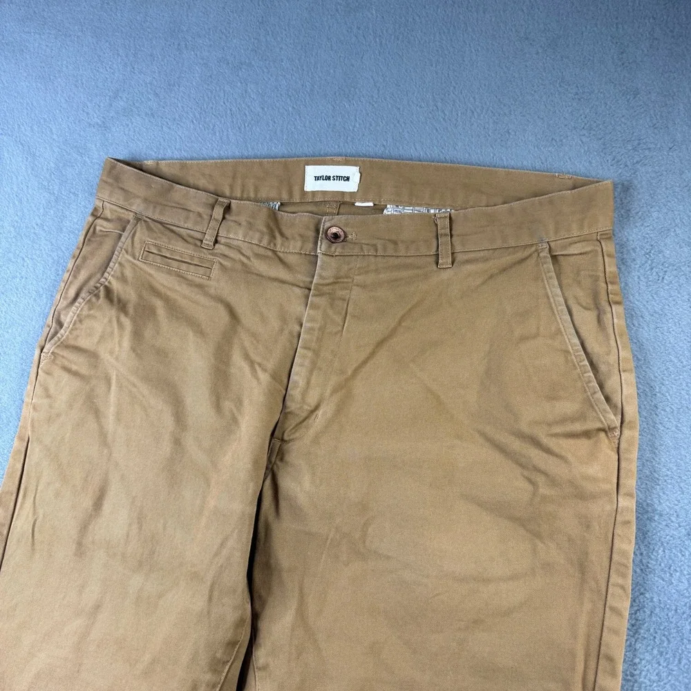 Taylor Stitch Mens Size 36 Slim Chino British Khaki‎ Organic Cotton Trousers